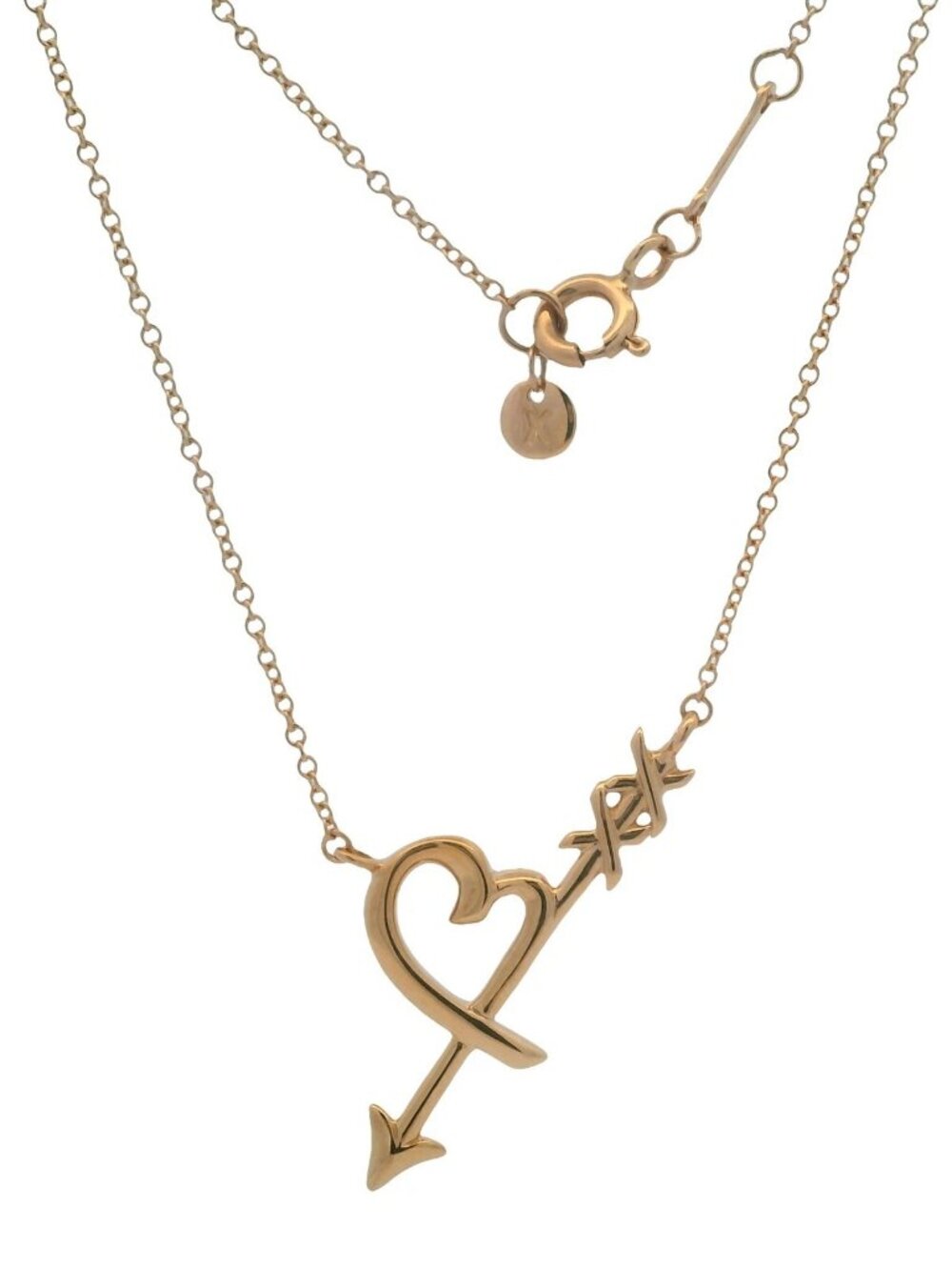 Tiffany & Co 18kt Rose Gold Paloma Picasso Graffiti Heart Arrow Pendant Necklace